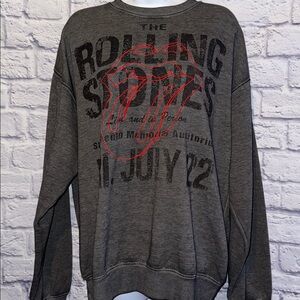 The Rolling Stones Charcoal Sweatshirt with Red Logo size Medium NWT